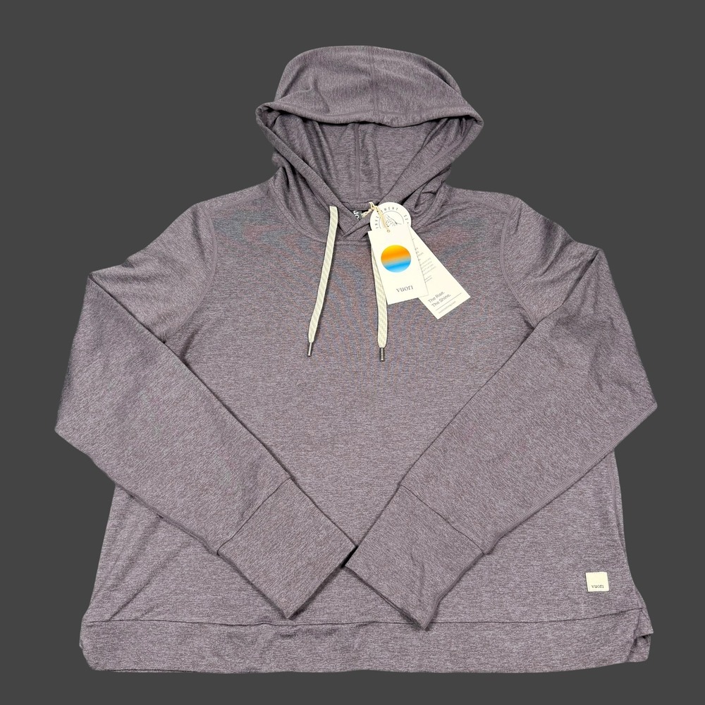 Vuori Halo Essential Hoodie Women Large Sawyer Heather VW226 DreamKnit Pullover